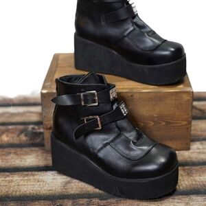 Black Platform Ankle Boots